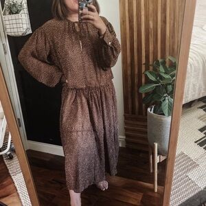 Vince Starry Dot Long-sleeve shift dress. Size M